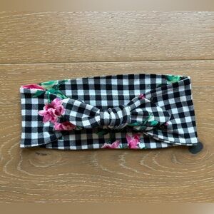 Floral Tie Floral and Checkered Headband